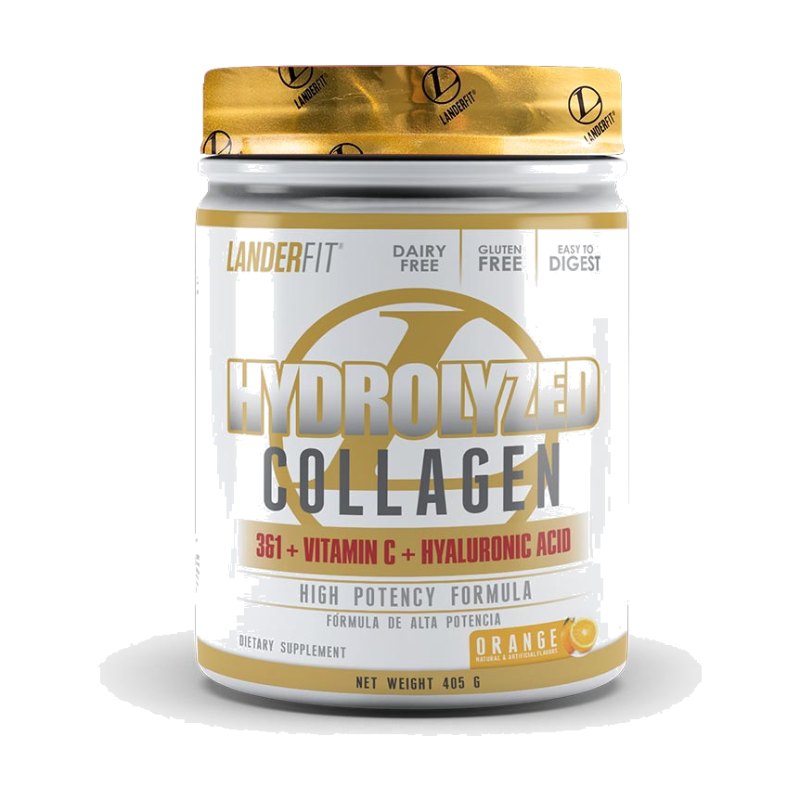 Landerfit Hydrolyzed Collagen 361 + Vitamin C + Hyaluronic Acid Orange 405g