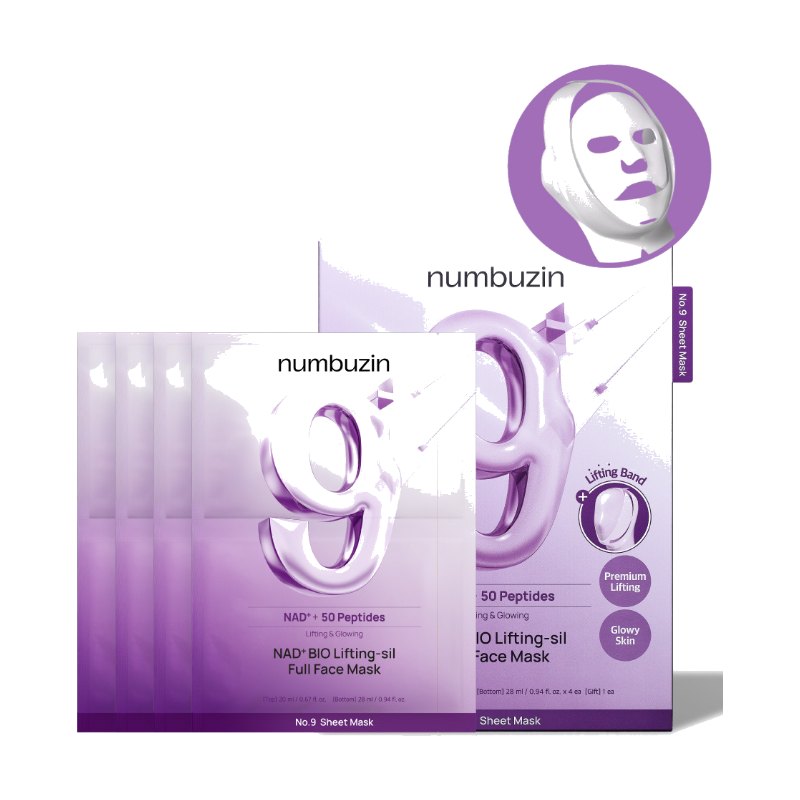 Numbuzin NAD + 50 Peptides Lifting y Glowing NAD+BIO Lifting-Sil Full Face Mask