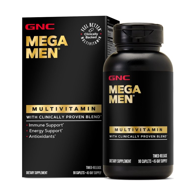 GNC Mega Men Multivitamin 90 Caplets 45 Day Supply